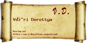 Vári Dorottya névjegykártya
